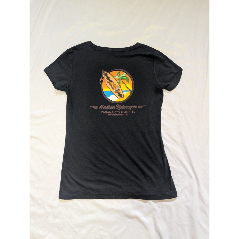Indian Motorcycle Panama City Beach Short Sleeve V-neck Tee Fitted Stretch